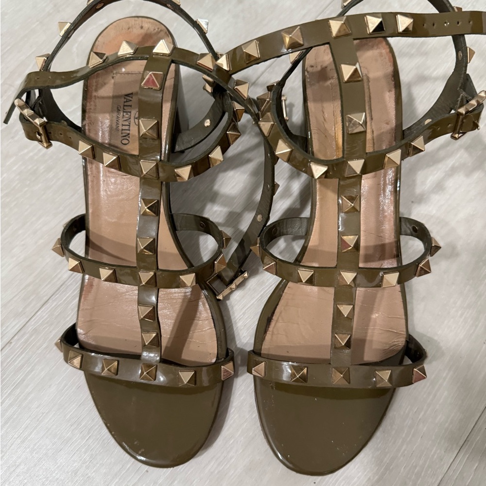 Valentino Rockstud Ankle Strap Sandal